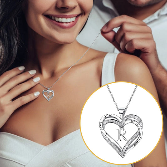 Gold Necklace for Women Clearance! Women'S Fashion Heart Letter Necklace 26 Letters Love Clavicle Neck Chain Jewelry N