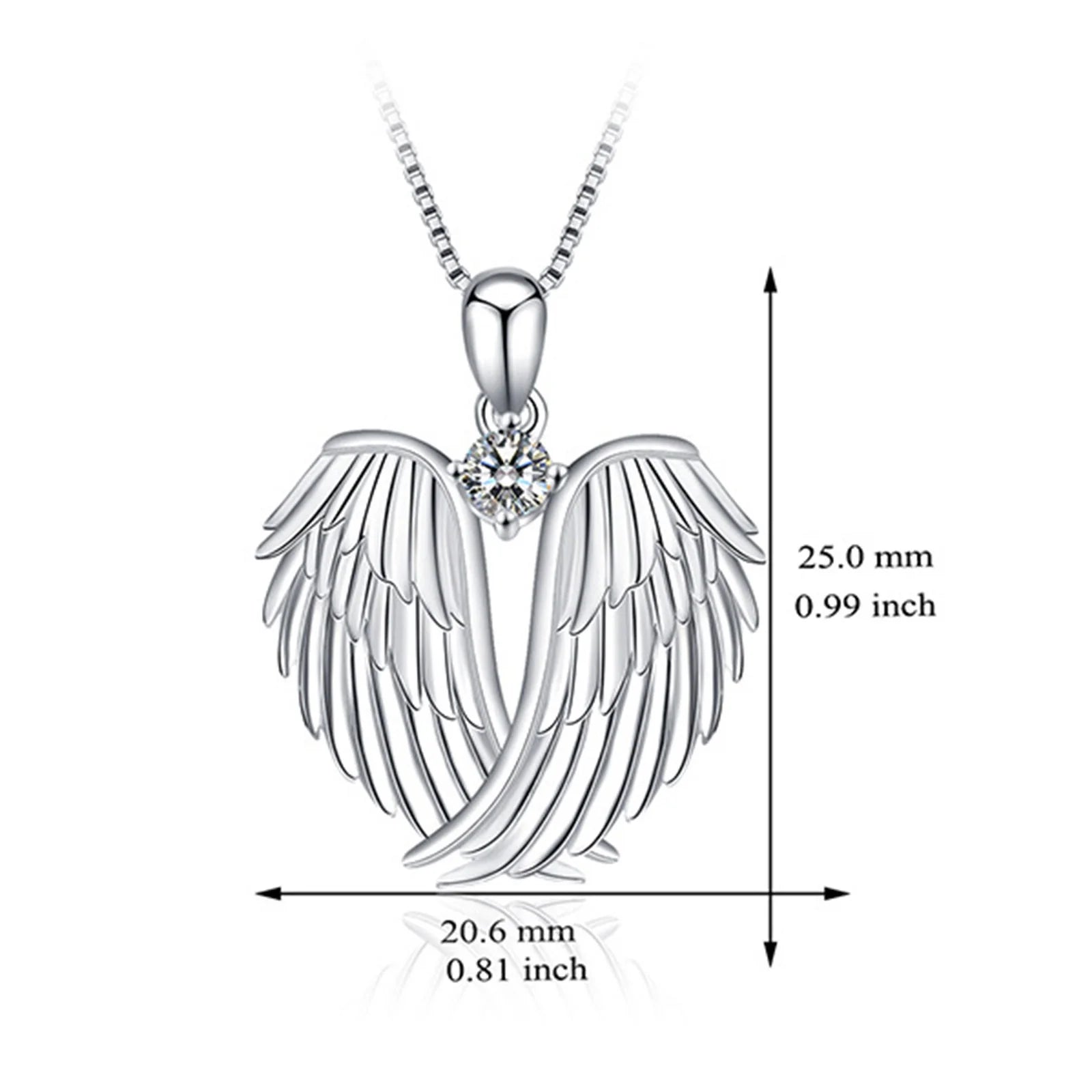 Jewelry on Clearance!Necklaces for Women Angel Wings Necklace 925 Silver Guardian Angel Wings Pendant Birthstone Necklace for Women Jewelry Gifts