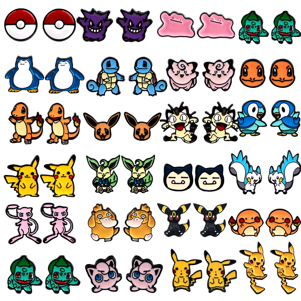 Anime Piercing Earrings Cartoon Kawaii Cute Stud Earrings for Woman Girls Kids Fashion Jewelry Gift Accessories