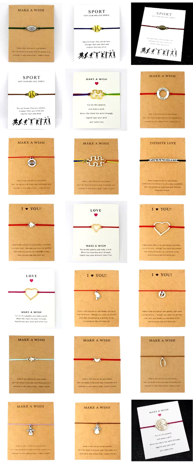 Baseball Softball Football Sports Bracelets Key Lucky Horseshoe Charms Love Lock Adjustable Jewelry Women Men Boys Unisex Gift