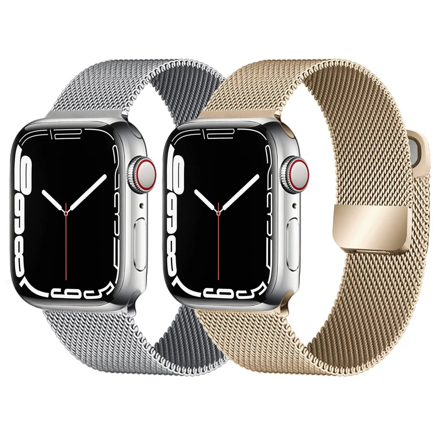 (1Pack 2Pack) Milanese Loop Band for Apple Watch Bands Ultra 49Mm 40Mm 44Mm 38Mm 45Mm 42Mm 41Mm Magnetic Metal Stainless Steel Mesh Strap Replacement for Iwatch Series Ultra 8 7 SE 6 5 4 3 2 1