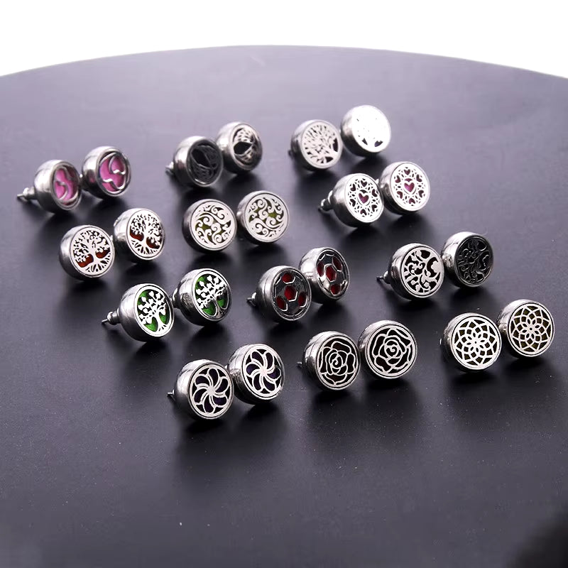 2021 New Stainless Steel Aromatherapy Diffuser Stud Earrings Mini Football Men and Women Earrings Fashion Jewelry Party Gifts