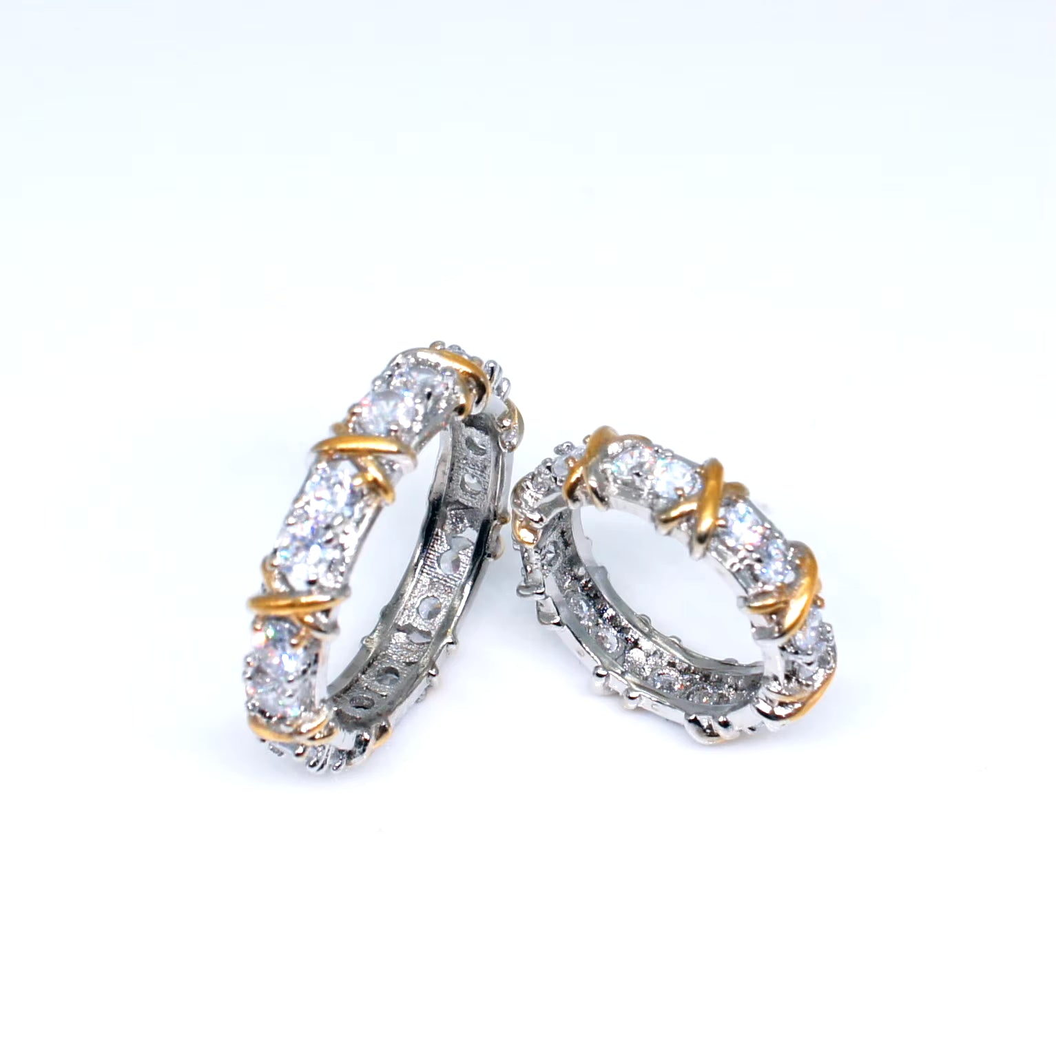 925 Sterling Silver Rings Gold Separation Inlaid Zircon Rings for Women Glamour Jewelry Engagement Wedding Gifts