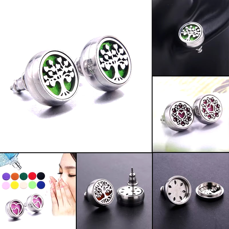 2021 New Stainless Steel Aromatherapy Diffuser Stud Earrings Mini Football Men and Women Earrings Fashion Jewelry Party Gifts