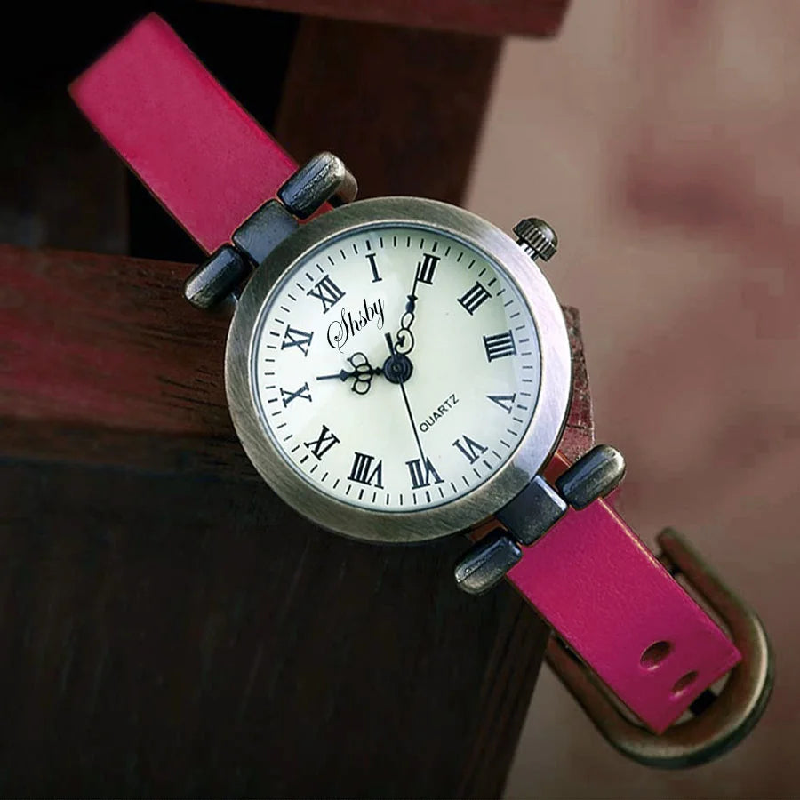 New Fashion Hot-Selling Leather Female Watch ROMA Vintage Watch Women Dress Watches