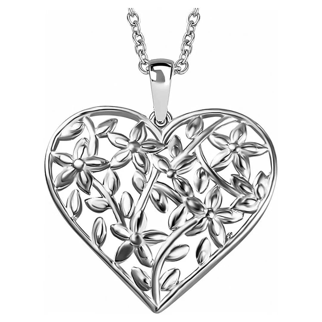 925 Sterling Silver Heart Pendant Necklace for Women Charm Jewelry Stainless Steel Chain Birthday Gifts for Women Size 20" Birthday Gifts for Women