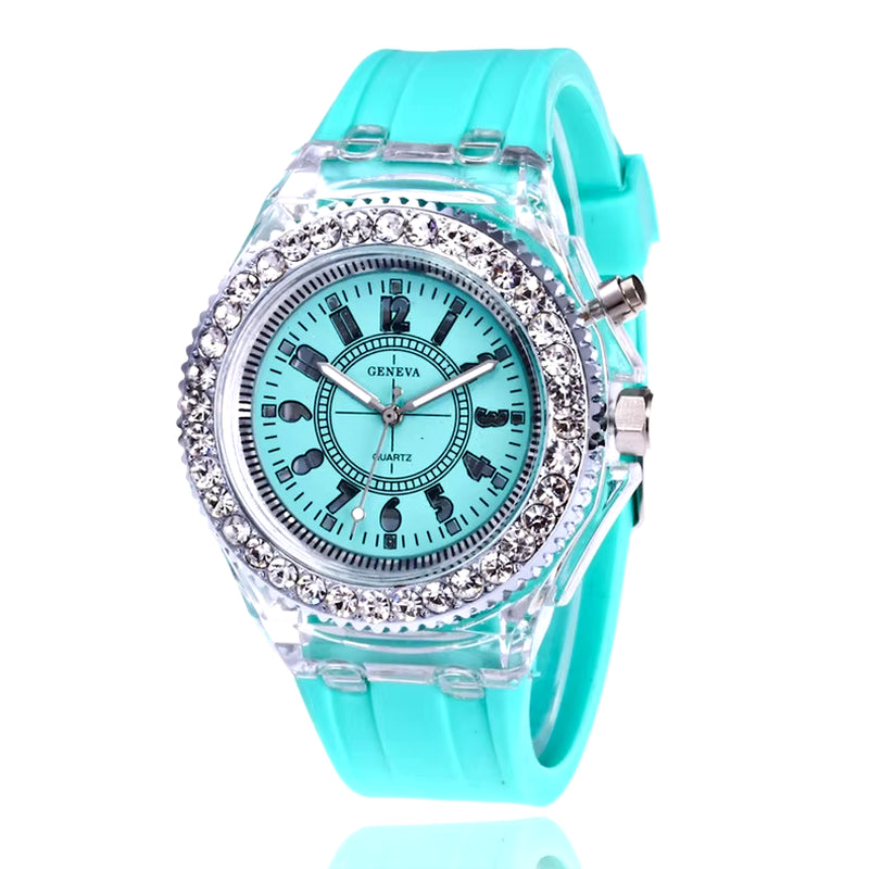 Led Flash Luminous Watch Personality Trends Students Lovers Jellies Woman Men'S Watches 7 Color Light Wristwatch Bayan Kol Saati