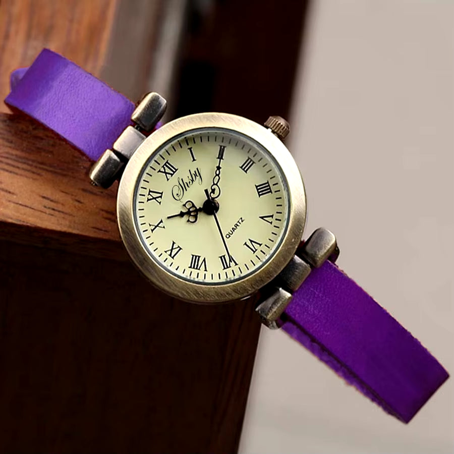 New Fashion Hot-Selling Leather Female Watch ROMA Vintage Watch Women Dress Watches