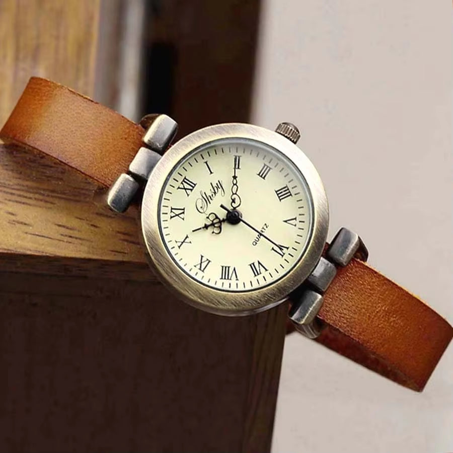 New Fashion Hot-Selling Leather Female Watch ROMA Vintage Watch Women Dress Watches