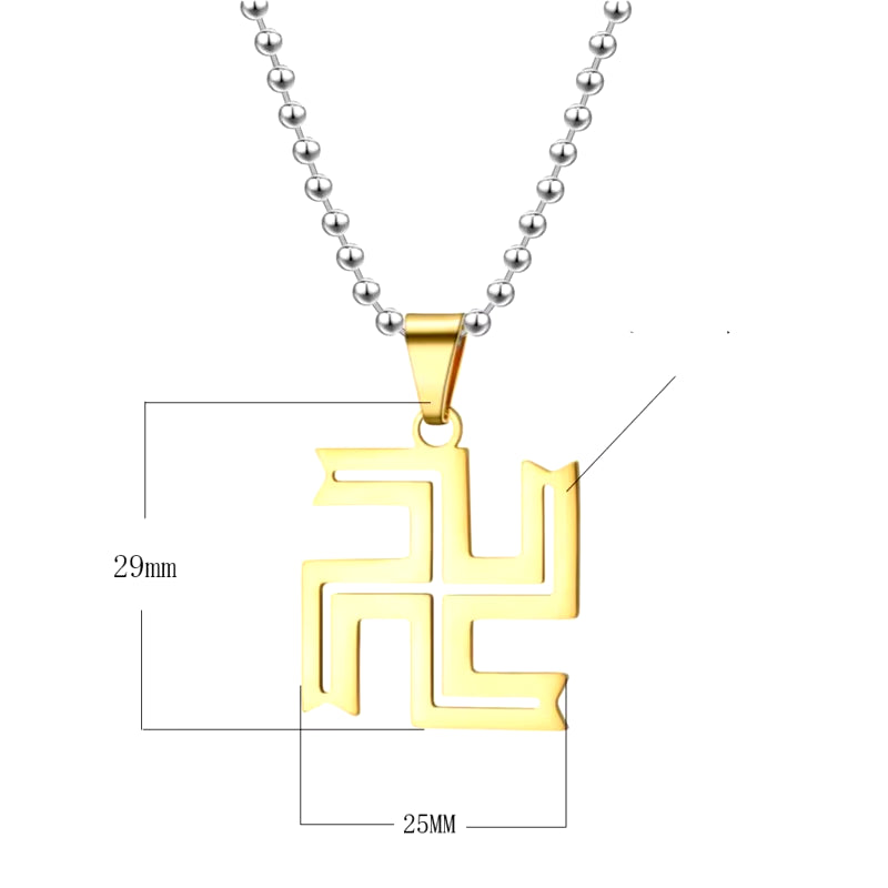 Fashion Trend Stainless Steel Necklace Buddhist Swastika Pendant Necklace Men Women Fashion Charm Body Jewelry