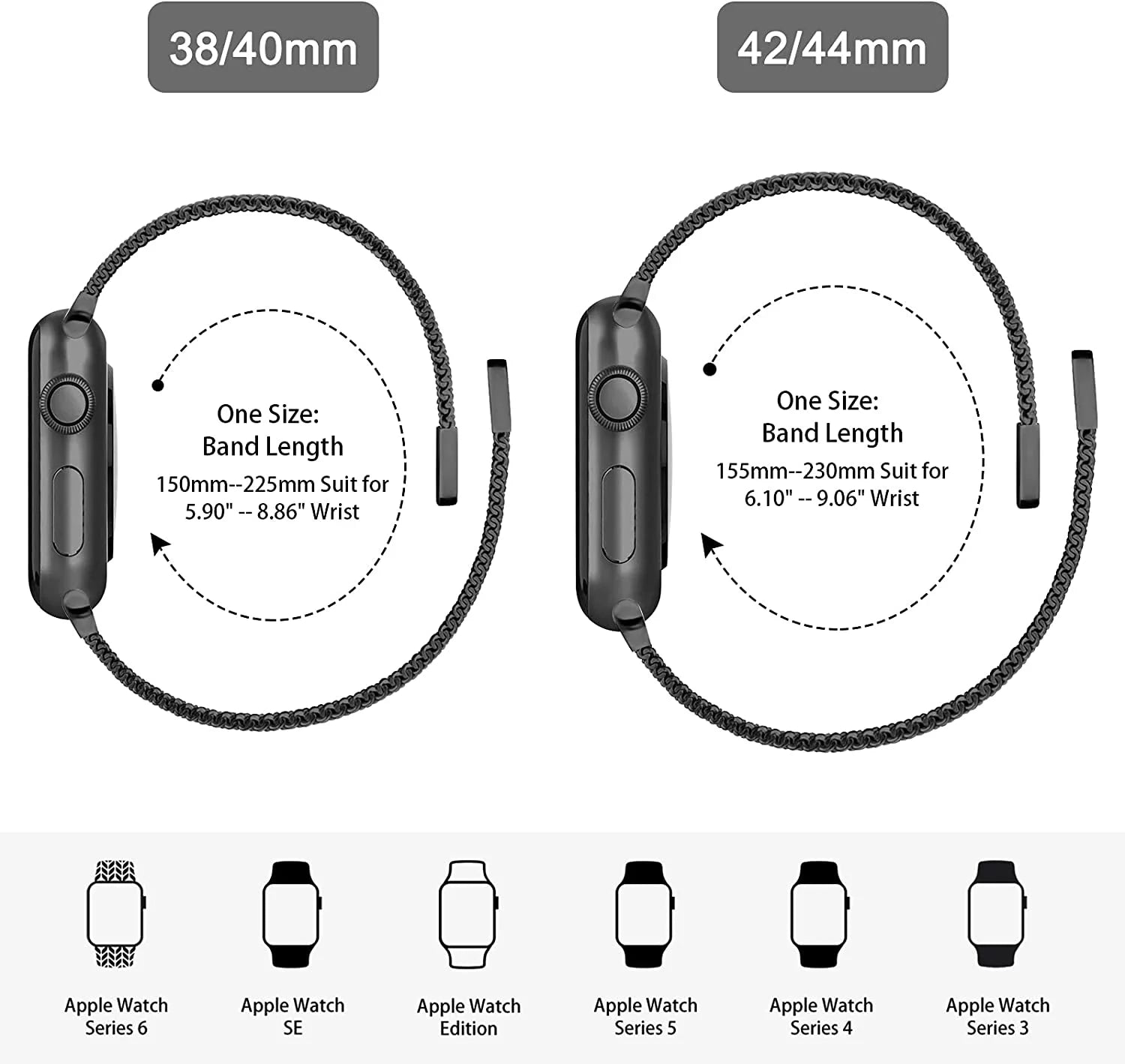 (1Pack 2Pack) Milanese Loop Band for Apple Watch Bands Ultra 49Mm 40Mm 44Mm 38Mm 45Mm 42Mm 41Mm Magnetic Metal Stainless Steel Mesh Strap Replacement for Iwatch Series Ultra 8 7 SE 6 5 4 3 2 1