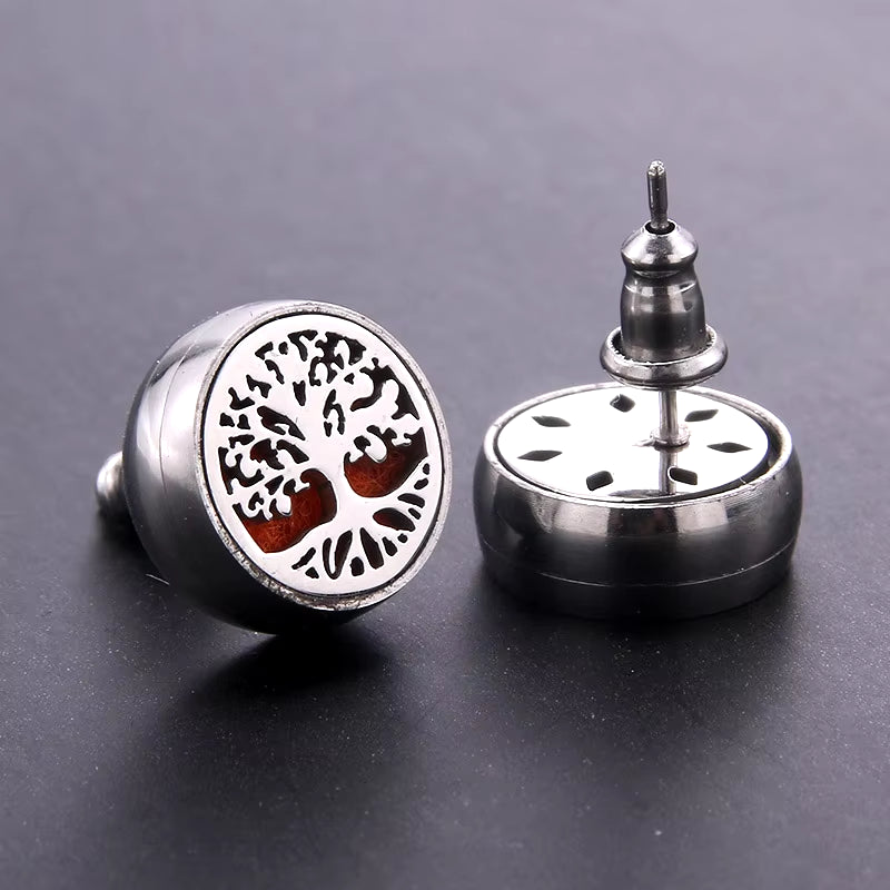 2021 New Stainless Steel Aromatherapy Diffuser Stud Earrings Mini Football Men and Women Earrings Fashion Jewelry Party Gifts